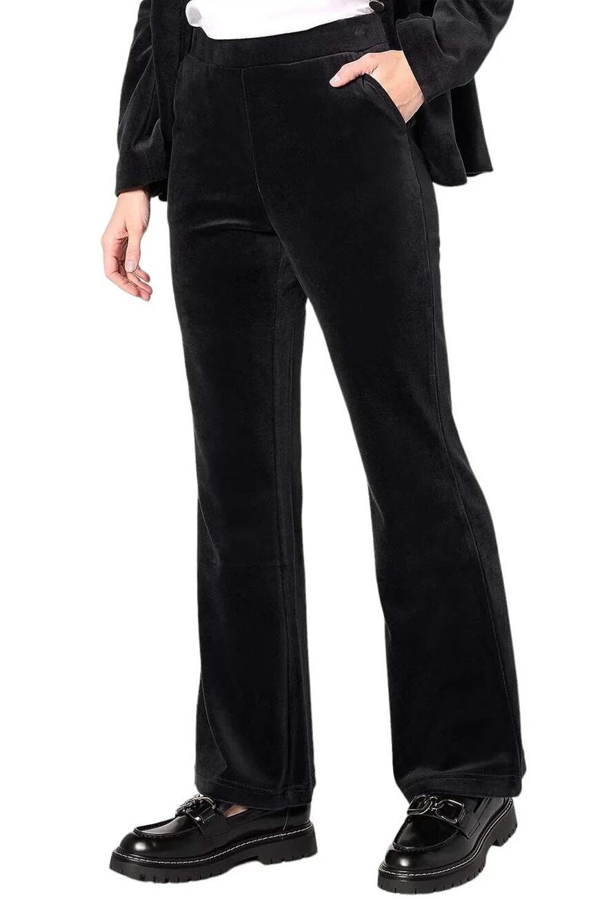 Studio Park Pants Womens 16P Black Flare Boho Hippie Festival Pull On Casual
